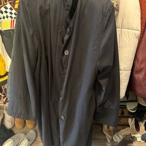 Larry Levine Black Trench Coat Classic Design